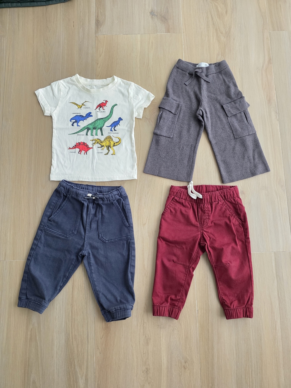 4-Piece Toddler Outfit Bundle | 12-18M | Dinosaur Tee + Zara + Cat & Jack